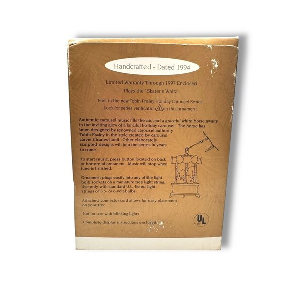 Hallmark 1994 Tobin Fraley Holiday Carousel Magic Ornament Lights & Music - Picture 7 of 9